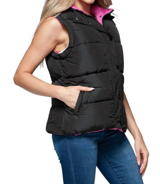 Snobbish - Hooded Vest With Snap And Zip Closure