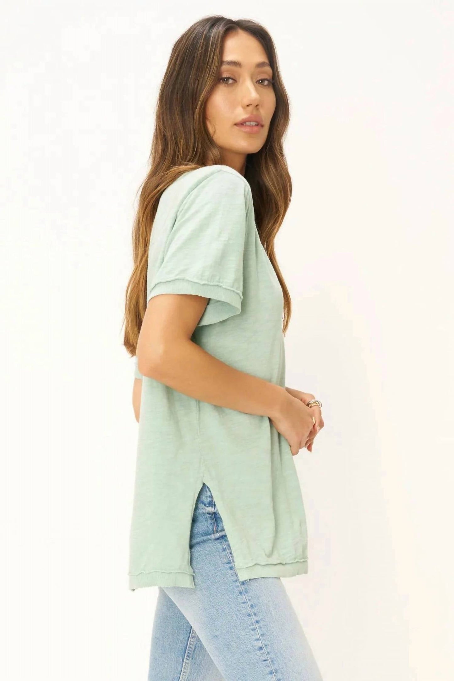 Project Social T - Knockout V Neck Tee By Project Social T Endless Sky