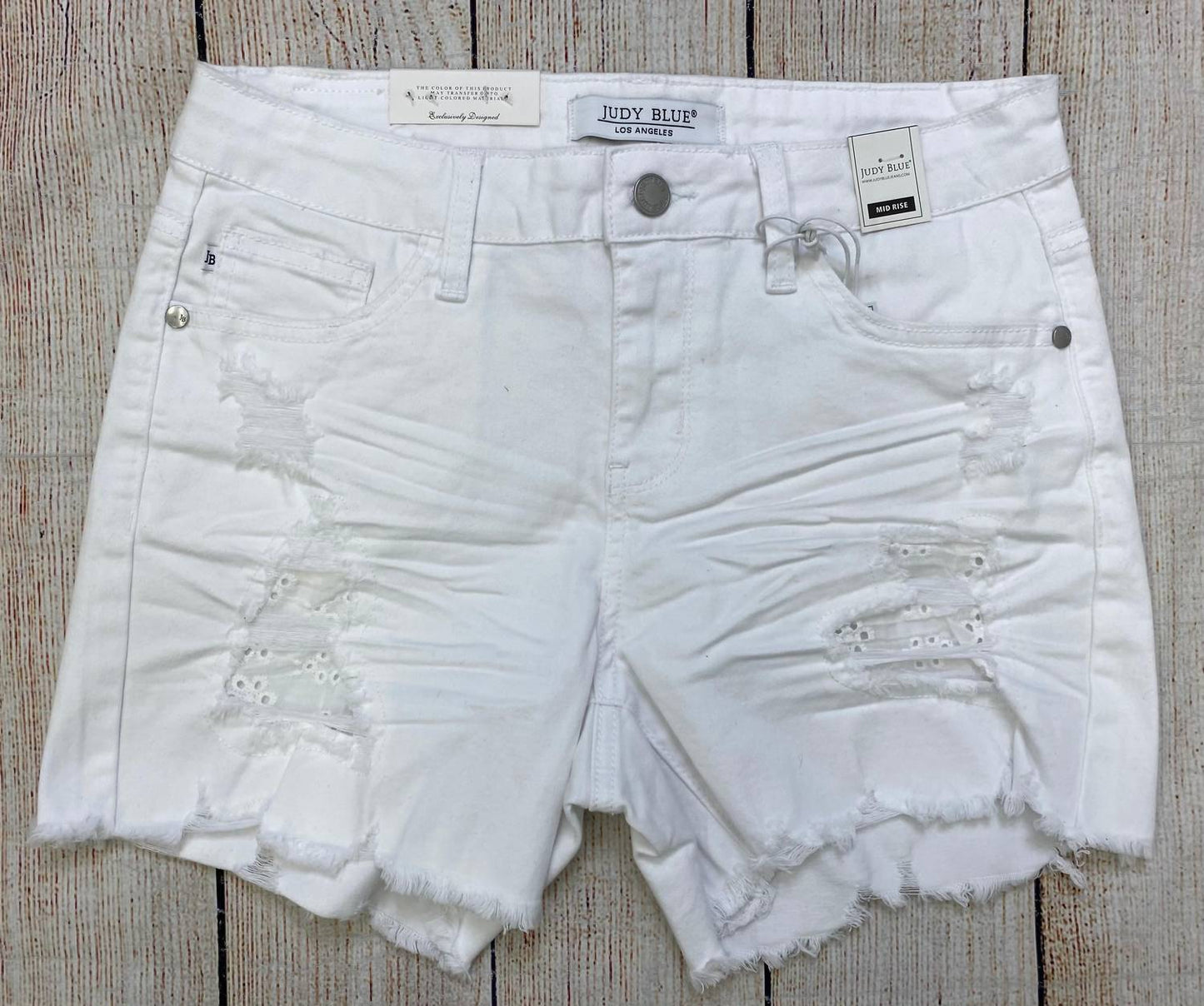 Judy Blue - Women's Distressed With Lace Patch Shorts