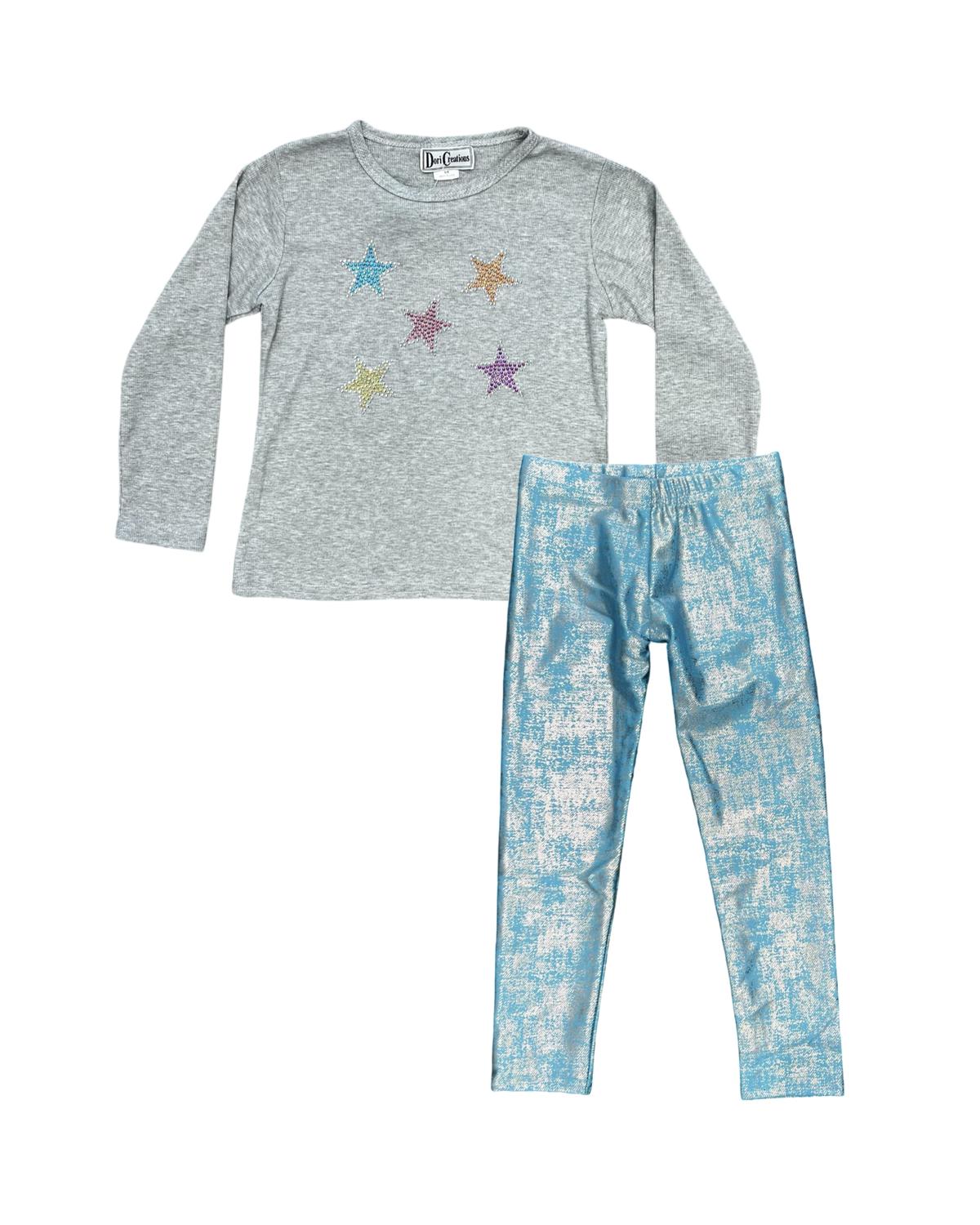 Dori Creations - Girls Multi Stars Long Sleeve Tee
