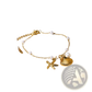 18k Gold Plated Pearl Shell and Starfish Charm Bracelet