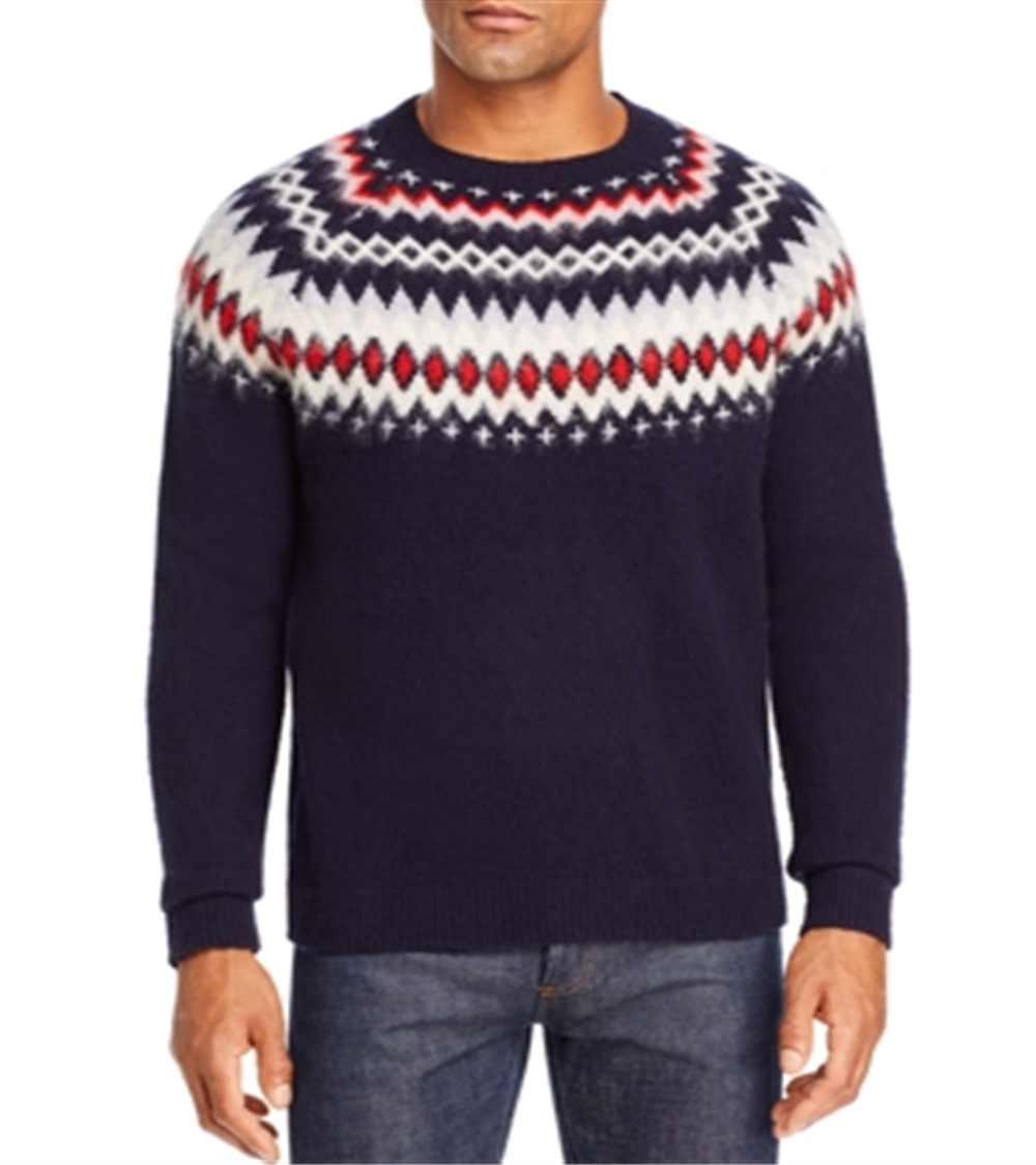 The Men's Store Bloomingdale's Merino Wool Fair Isle Sweater Blue