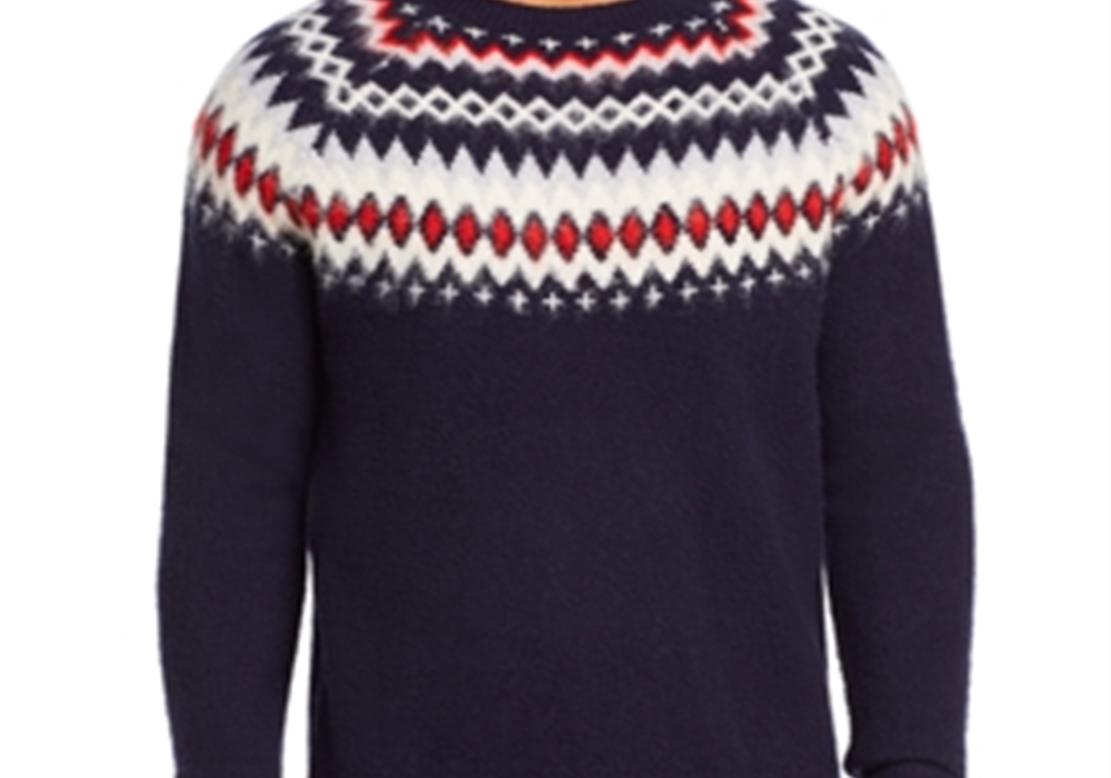 The Men's Store Bloomingdale's Merino Wool Fair Isle Sweater Blue
