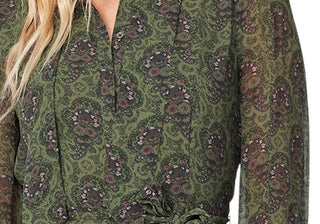 Paige Women's Army Green Vittoria Silk Dress Size X-Large