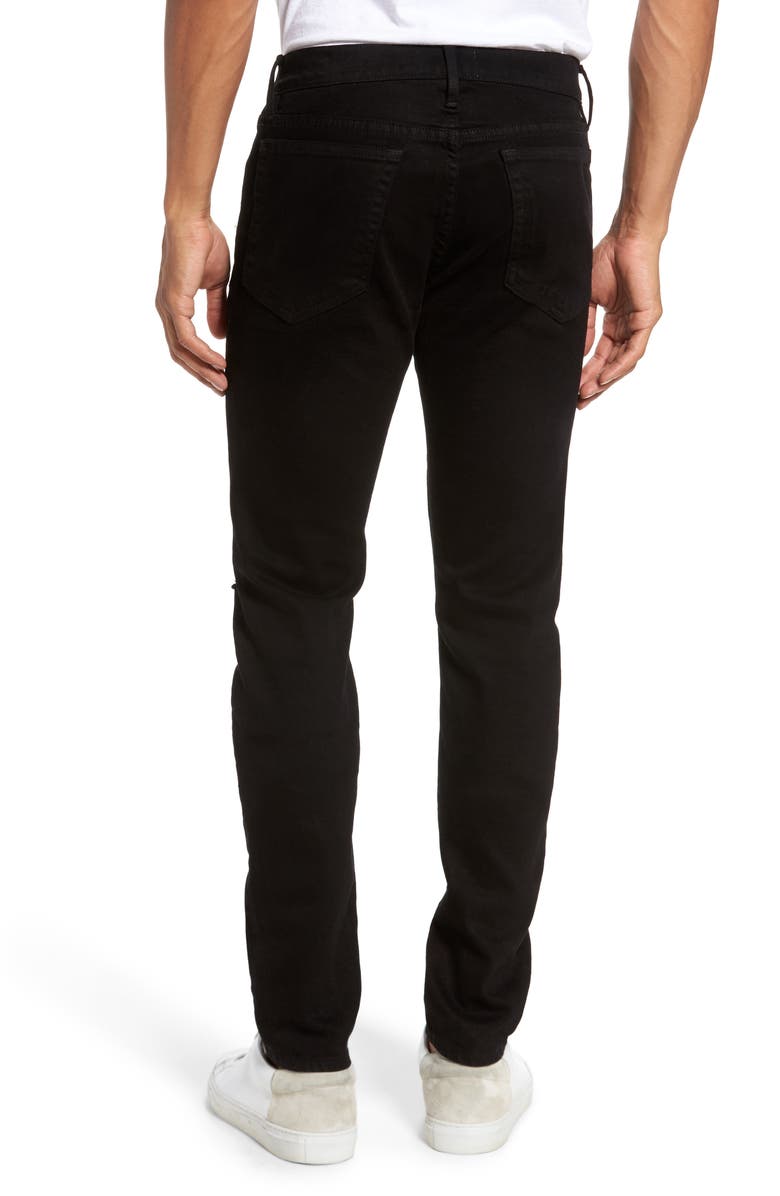 FRAME L'Homme Skinny Fit Jeans in Noir Slits , Size 33