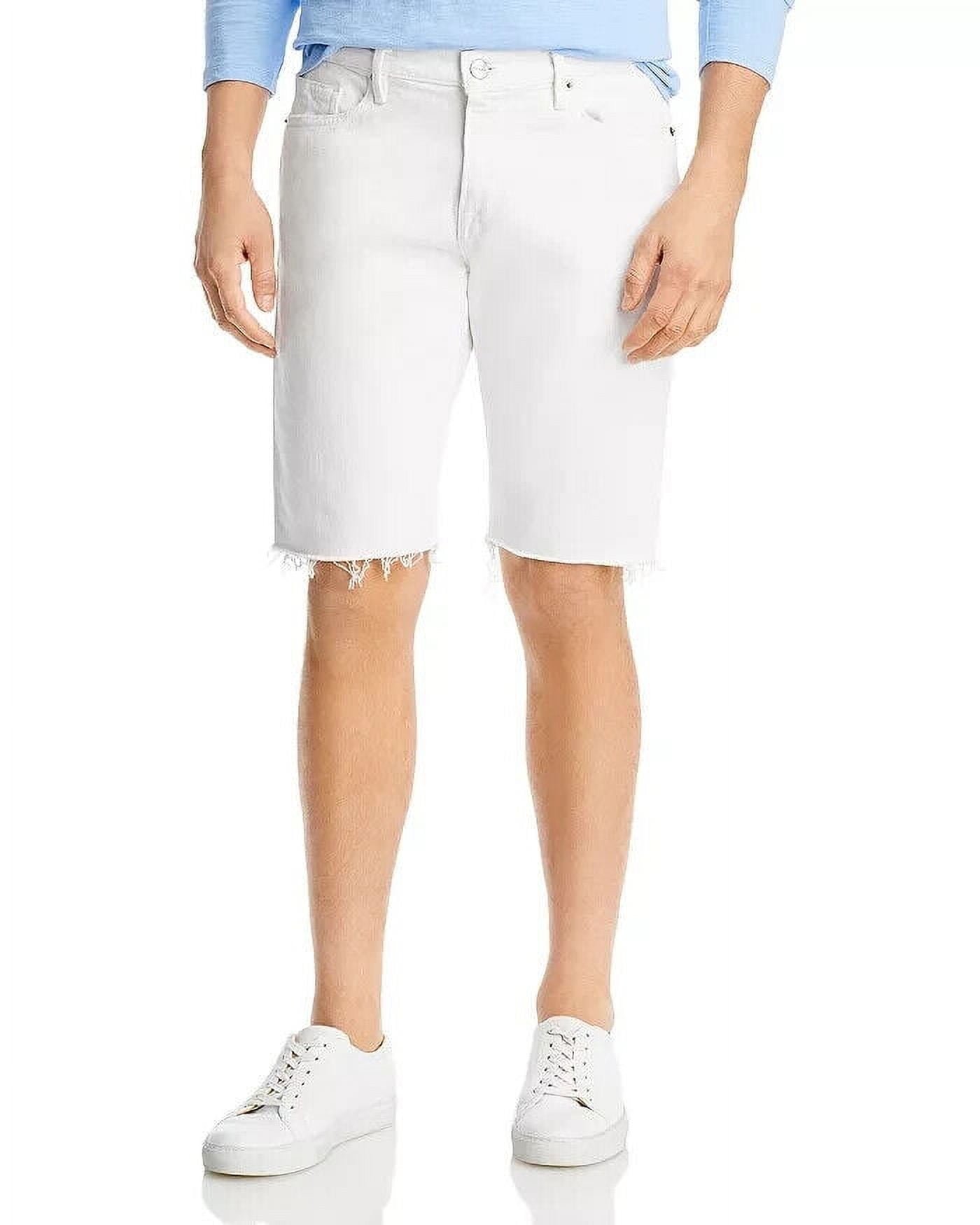 Frame L Homme Men S Cutoff Denim Shorts In Off White-Size 32R