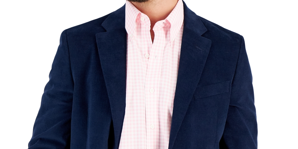 Nautica Men's Modern-Fit Active Stretch Corduroy Sport Coat Blue