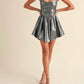 Klesis - Bustier Top Gathered Flare Skirt Mini Dress
