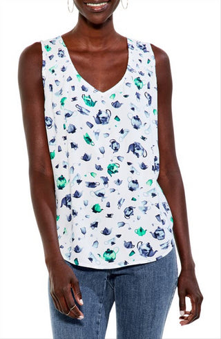 NIC+ZOE Women's Green Multi Garden Party Tank Size X-Small