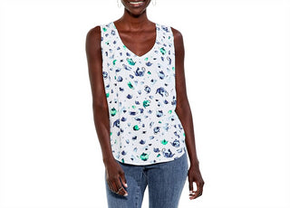 NIC+ZOE Women's Green Multi Garden Party Tank Size X-Small