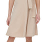 Tommy Hilfiger Women's Scuba Crepe Shirtdress Brown Size 14