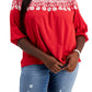 Tommy Hilfiger Women's Off The Shoulder Embroidered Top Red