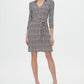 Tommy Hilfiger Women's Printed Belted Dress Blue Size 12