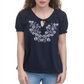 Tommy Hilfiger Women's Cotton Embroidered Peasant Top Blue Size X-Large
