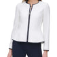 Tommy Hilfiger Women's Contrast Trim Zip Front Jacket White Size 12