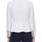 Tommy Hilfiger Women's Contrast Trim Zip Front Jacket White Size 12