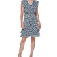 Tommy Hilfiger Women's Floral Cap Sleeve Above The Knee Fit Flare Dress Blue Size 8