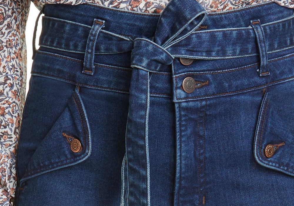 Veronica Beard Giselle High Waist Slim Flare Jeans in Washed Oxford , Size 24