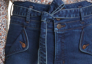 Veronica Beard Giselle High Waist Slim Flare Jeans in Washed Oxford , Size 24