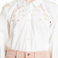 Veronica Beard Lilah Eyelet Cotton Shirt in White , Size 4