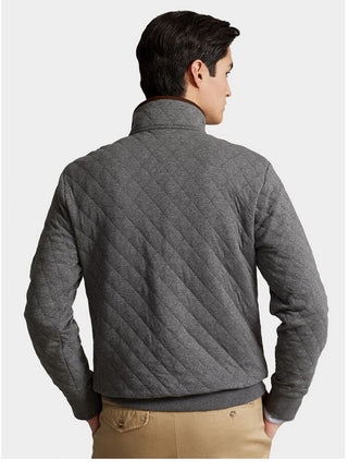 Ralph Lauren Men's Quilted Quarter Snap Pullover Gray Size Medium