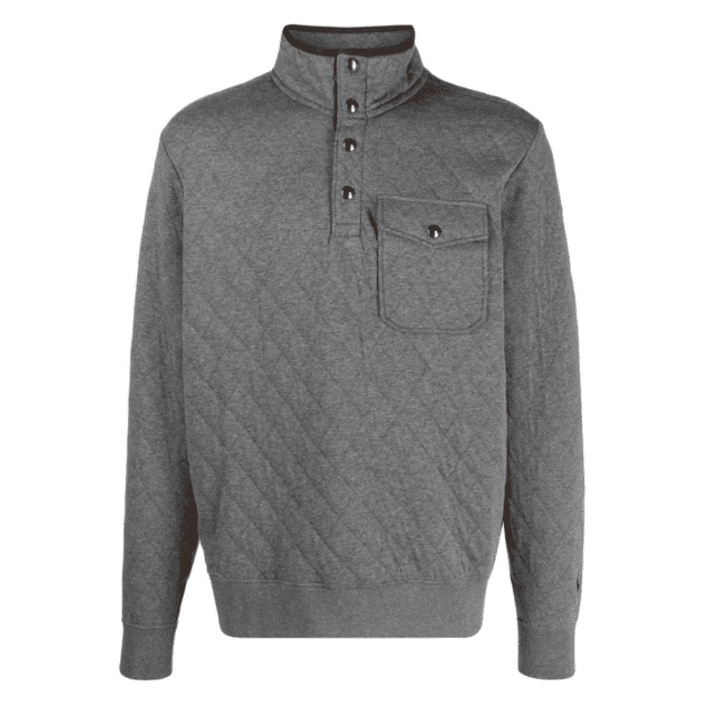 Ralph Lauren Men's Quilted Quarter Snap Pullover Gray Size Medium