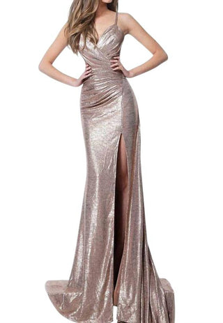 Jovani - Metallic Shimmer Gown