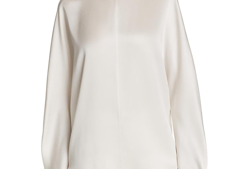 Women's Vince Split Back Silk Blouse, Size Large - Ivory