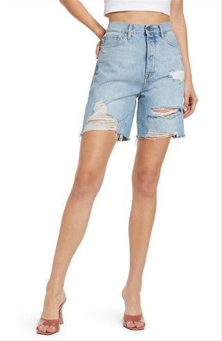 Lovers + Friends Devon '90S High Waist Denim Cutoff Shorts In Boardwalk