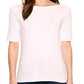 Ralph Lauren Women's Stretch Cotton Boat Neck Tee Pink Size Medium