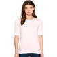Ralph Lauren Women's Stretch Cotton Boat Neck Tee Pink Size Medium