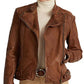 Ralph Lauren Women's Tumbled Leather Jacket Brown Size 12