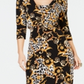 Thalia Sodi Women's Printed Sheath Dress Beige Size Medium