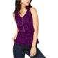 Thalia Sodi Women's Lace Zipper Front Top Purple Size X-Large