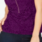 Thalia Sodi Women's Lace Zipper Front Top Purple Size X-Large