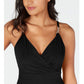 Thalia Sodi Women's Surplice Neck Sleeveless Top Black Size Medium