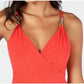 Thalia Sodi Women's Surplice Neck Sleeveless Top Orange