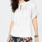 Thalia Sodi Women's Keyhole Top White Size Large