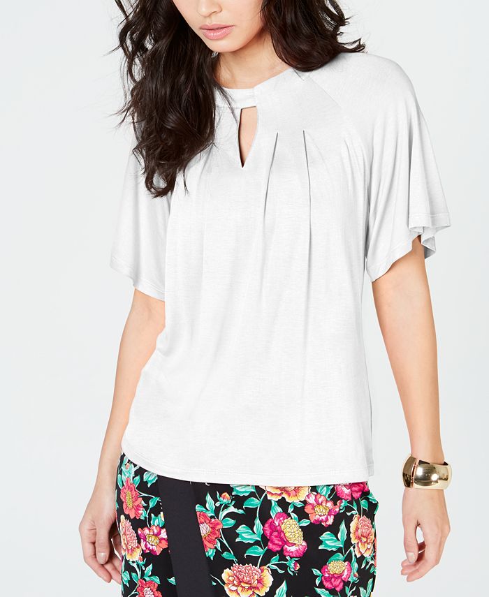 Thalia Sodi Women's Keyhole Top White Size Large