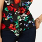 Thalia Sodi Women's Printed Ruffle Blouse Black Size Large