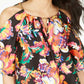 Thalia Sodi Women's Chain Neck Printed Blouse Top Black Size Medium