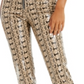 Danielle Bernstein Women's Zippered Animal Print High Waist Pants Beige Size 0