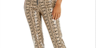 Danielle Bernstein Women's Faux Snakeskin Pants Brown Size 0