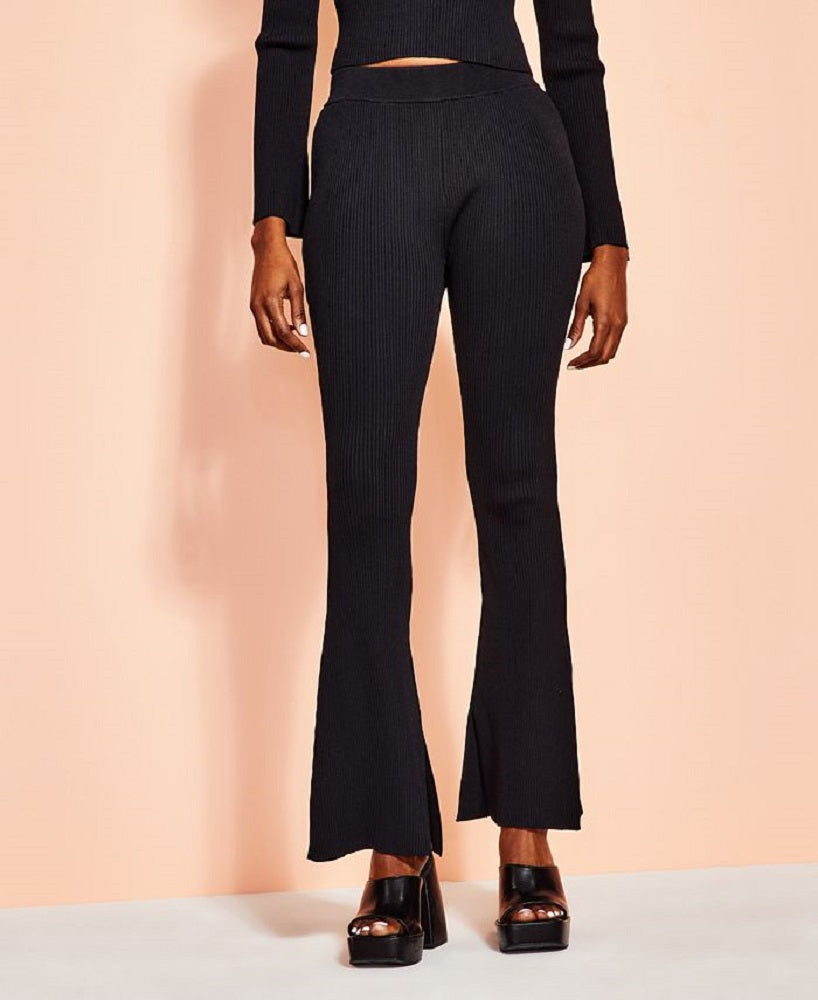 Royalty By Maluma Women's Ribbed Pants Black