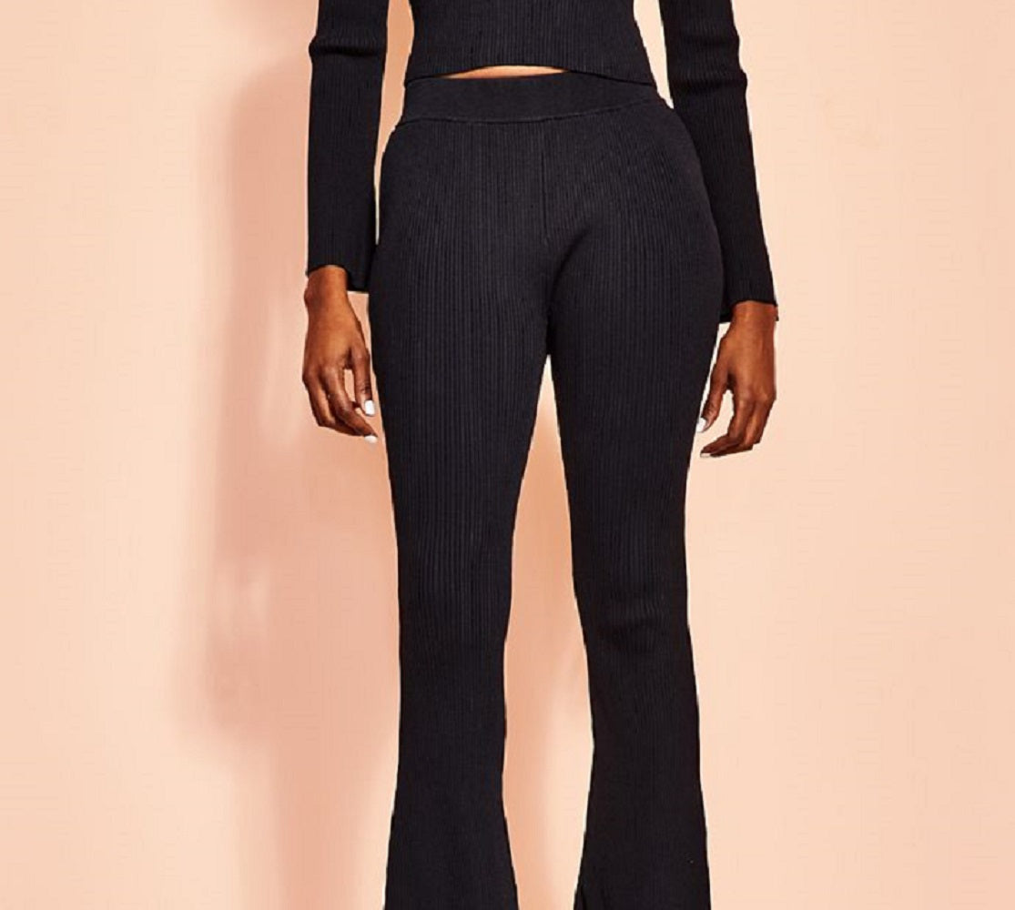 Royalty By Maluma Women's Ribbed Pants Black