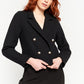 Royalty By Maluma Women's Cropped Tweed Blazer Black Size X-Small