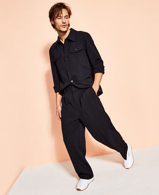 Royalty By Maluma Men's Slightly Wide Leg Trousers Black Size 38