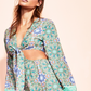 Royalty by Maluma Women's Tie Front Cutout Jumpsuit Green Size 16