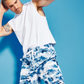 Royalty by Maluma Men's Relaxed-Fit Wave-Print Convertible Utility Pants Blue Size L