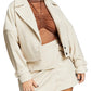 Royalty By Maluma Women's Herringbone Moto Jacket Brown Size X-Small